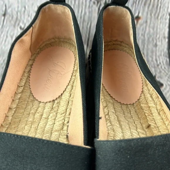 J.CREW Black Canvas Slip On Espadrille Flats - Picture 15 of 17